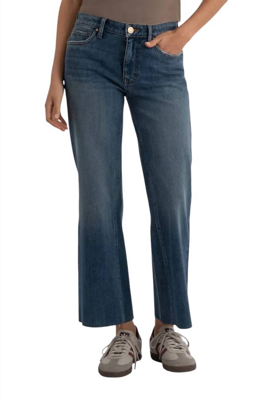 NEW KUT FROM THE KLOTH kelsey high rise fab ab ankle flare jeans in command